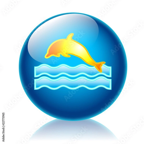 Fototapeta Dolphin glossy icon