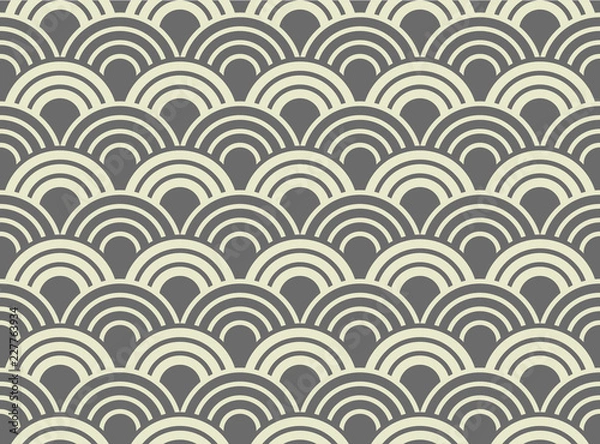 Fototapeta The geometric pattern with wavy lines. Seamless vector background. Grey texture. Simple lattice graphic design