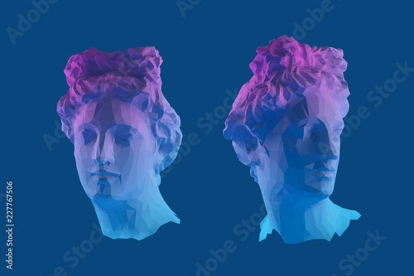 Obraz Modern Greek Apollo Head Vector 3D Rendering