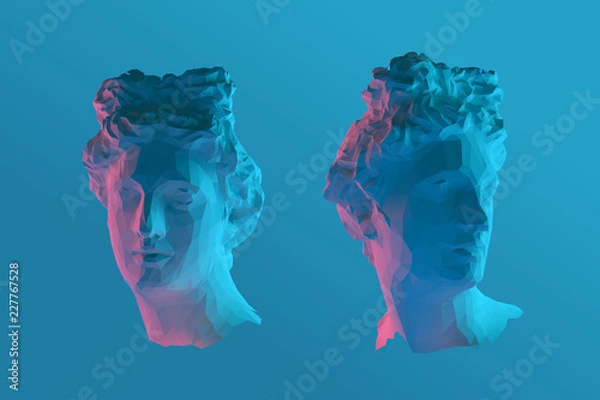 Fototapeta Cool Greek Apollo Head Vector 3D Rendering