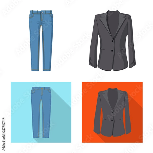 Fototapeta Isolated object of woman and clothing sign. Collection of woman and wear vector icon for stock.