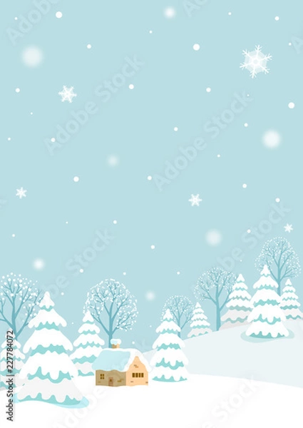 Obraz Winter landscape with rabbit.