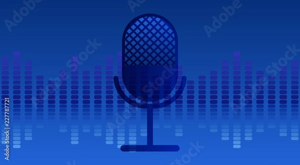 Fototapeta Voice recognition. Microphone. Artificial intelligence. Vector illustration.