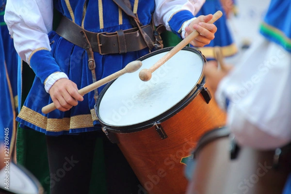 Fototapeta competitions of the flag wavers and the parade of the districts
