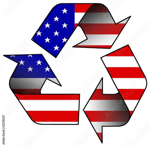 Obraz Recycle logo containing the US flag