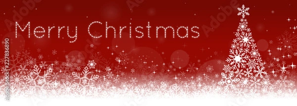 Obraz クリスマスヘッダー：ツリー／レッド