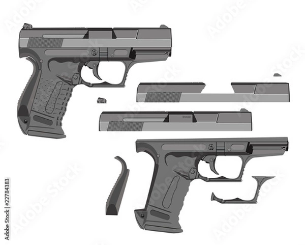 Fototapeta 拳銃（分解）