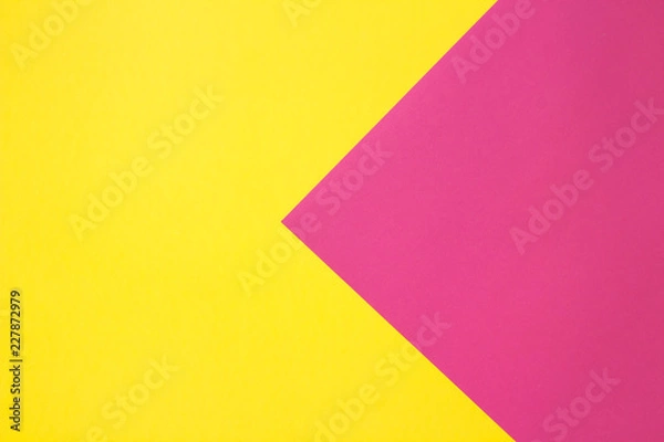 Fototapeta flat composition. Pink and yellow colors. Large arrow