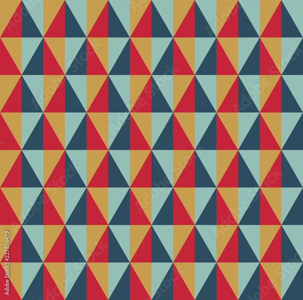 Obraz Mosaic of colored triangles, rhombus. Seamless pattern