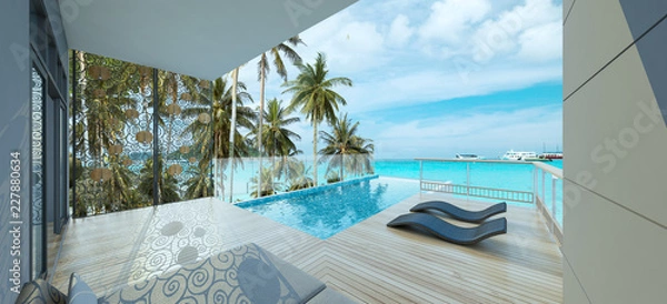 Obraz Sea view swimming pool