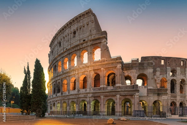 Fototapeta Colosseum at sunrise, Rome, Italy