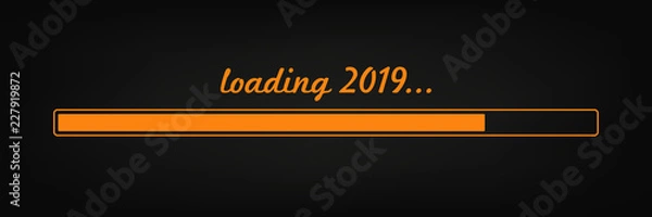 Fototapeta Loading 2019 orange banner panorama