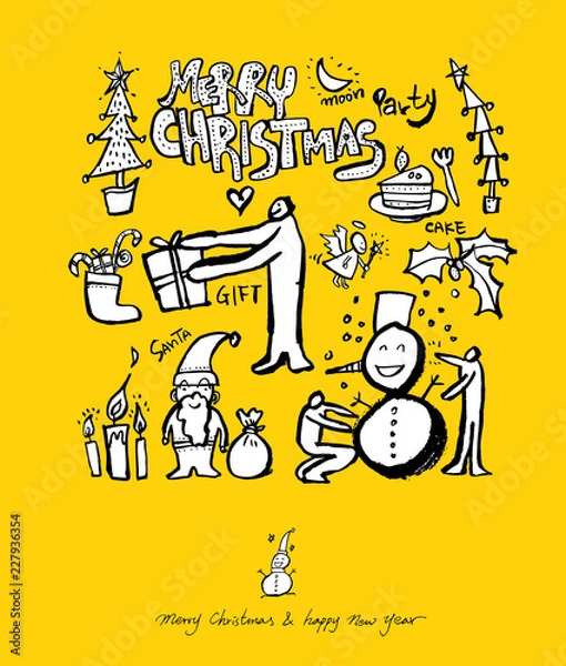 Obraz 성탄절 / 손으로 그린 성탄전 카드