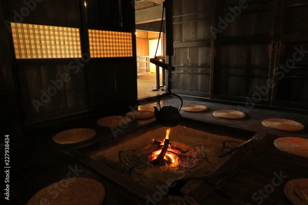 Obraz 日本の田舎の古民家の囲炉裏