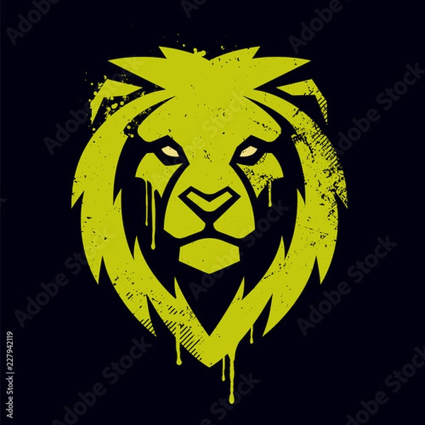 Obraz na wymiar Lion Head Vector Graffiti Art