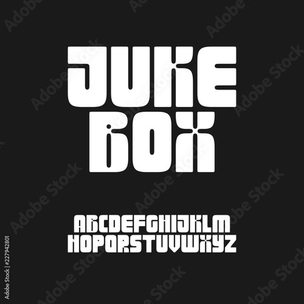 Obraz 60's and 70's inspired retro style chubby display font in uppercase