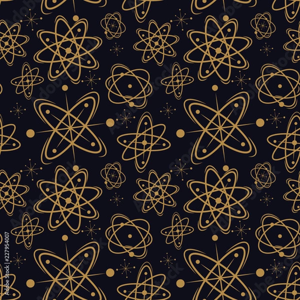 Obraz Atomic mid century seamless pattern. Vector illustration. 