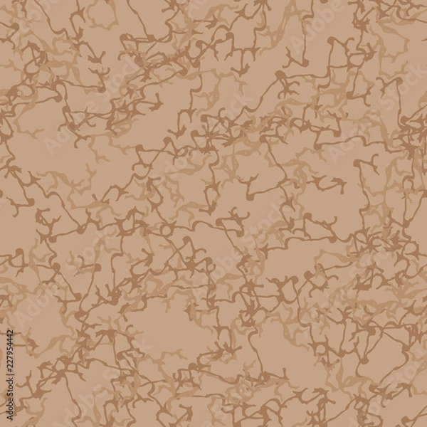 Fototapeta UFO military camouflage seamless pattern in different shades of beige and brown colors