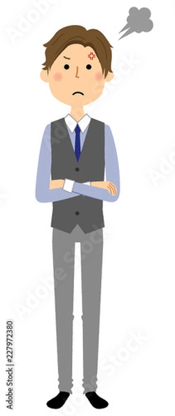 Fototapeta 若い男性　怒る