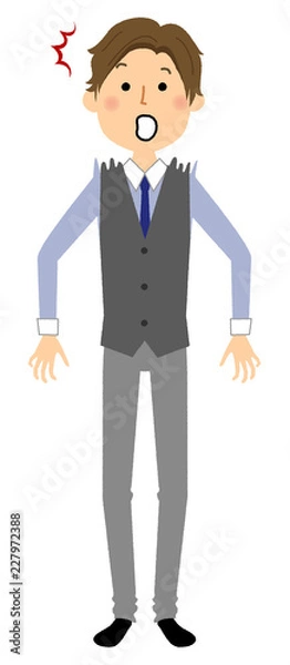 Fototapeta 若い男性　驚く