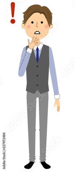 Fototapeta 若い男性　びっくり