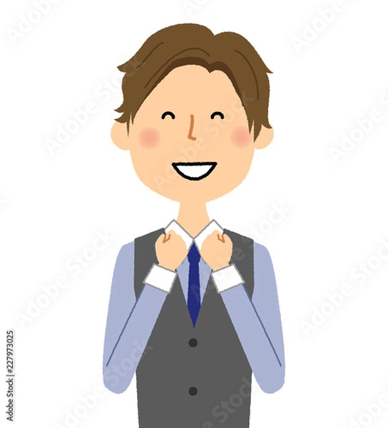 Fototapeta 若い男性　喜ぶ