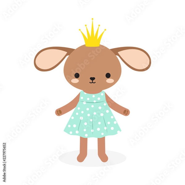 Obraz Śliczny królik księżniczki w koronie