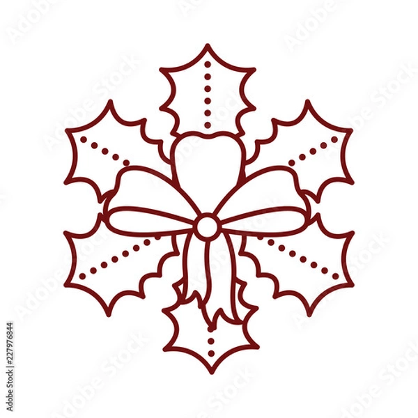 Fototapeta Isolated christmas holly leaf icon. Vector illustration design