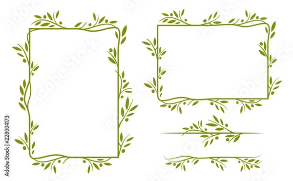Obraz Olive tree border. Vector element. EPS10.
