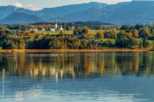 Obraz Simssee, calm autumn day 