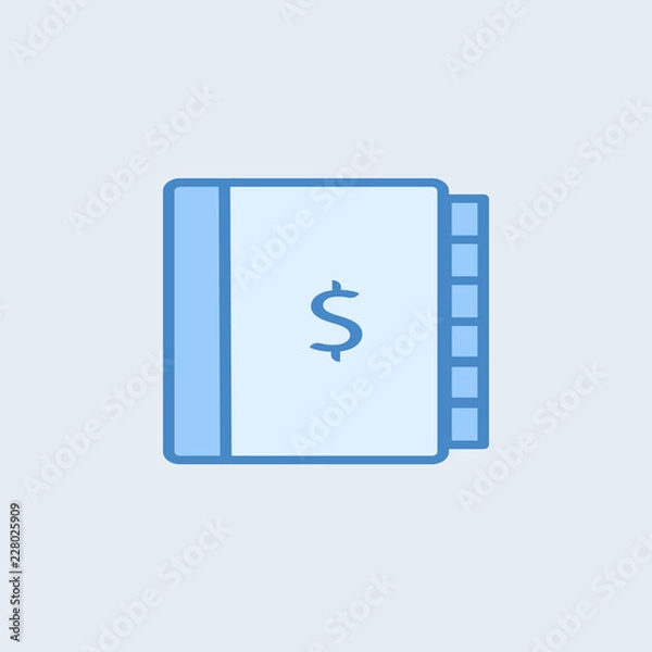 Obraz Ledger & Dollar Sign Icons on the white background
