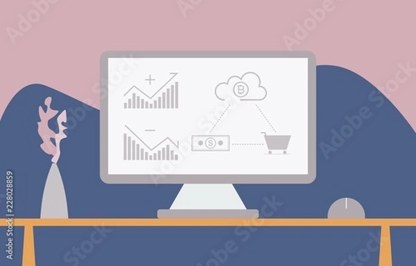 Obraz Bitcoin and other virtual currencies used to make transactions