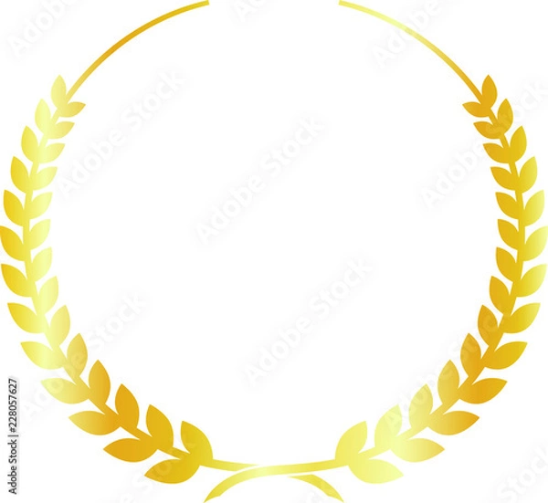 Fototapeta Round frame of gold laurel