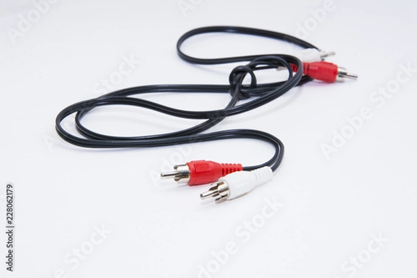 Obraz Multicolored computer cable isolated on white background