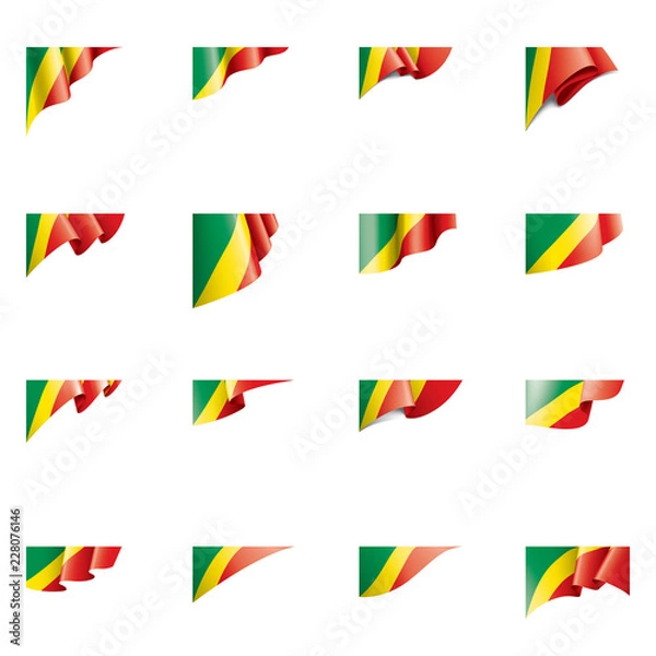 Fototapeta Congo flag, vector illustration on a white background