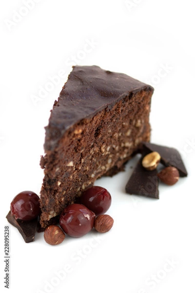 Obraz Schokoladennusskuchen auf einem Teller