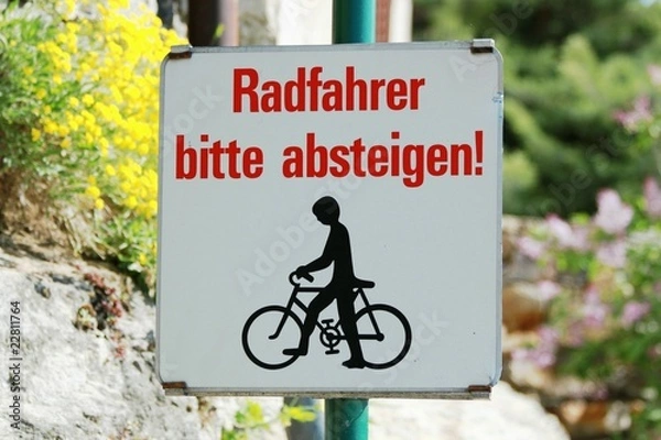 Obraz Radfahrer absteigen