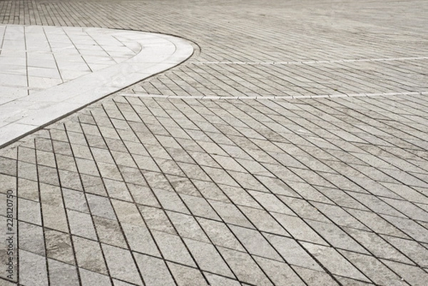 Obraz Gray tiled floor background. Old town square