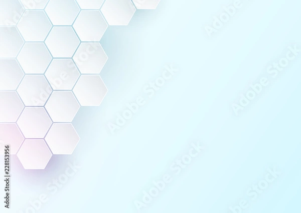 Obraz Light blue colored octagon honeycomb background