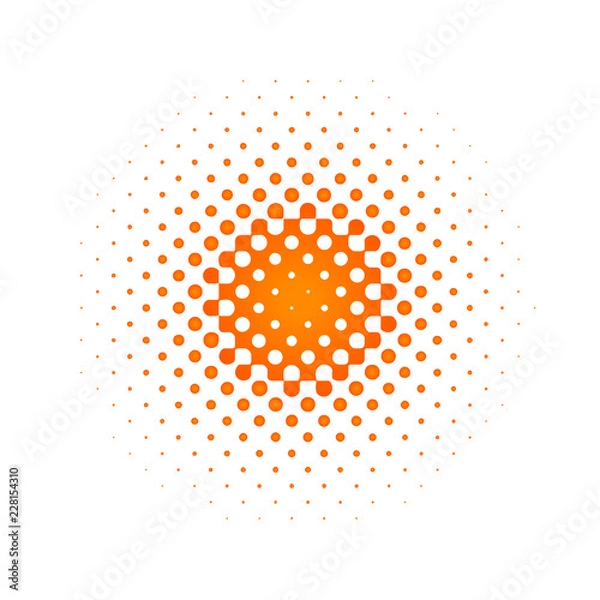 Obraz Halftone radial raster vector SMALL INVERT
