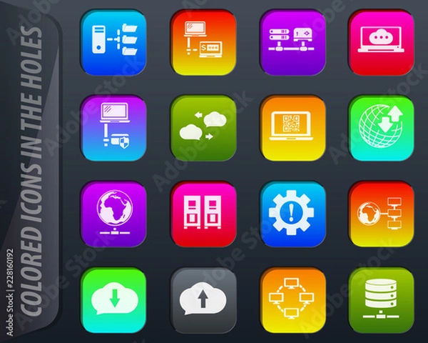 Fototapeta Internet, server, network icons set