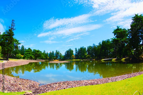 Obraz 庭園と空と