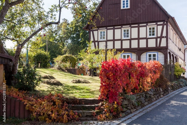 Obraz Umgebindehaus in der Oberlausitz