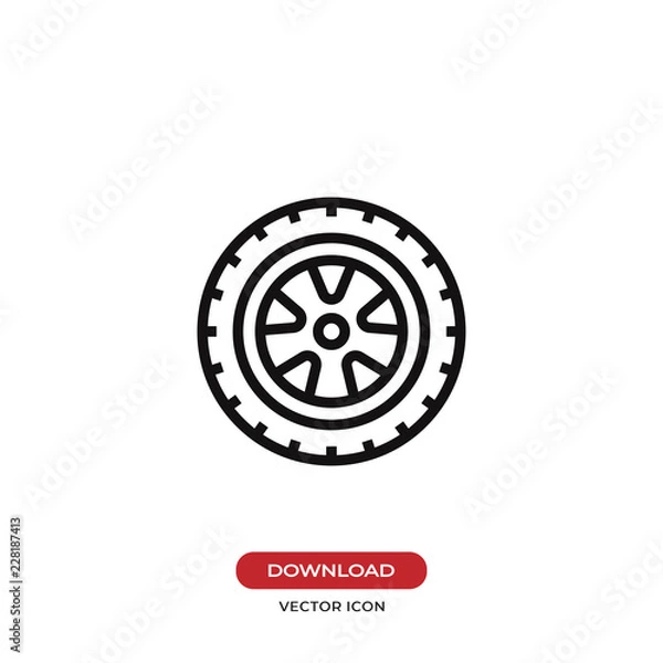 Obraz Car wheel vector icon