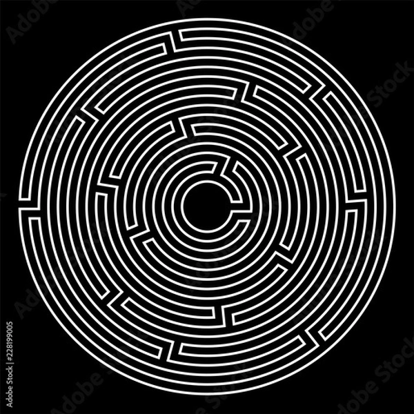 Fototapeta Labyrinth, game, entertainment, puzzle, Vector Image	