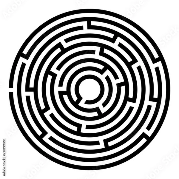 Fototapeta Labyrinth, game, entertainment, puzzle, Vector Image	