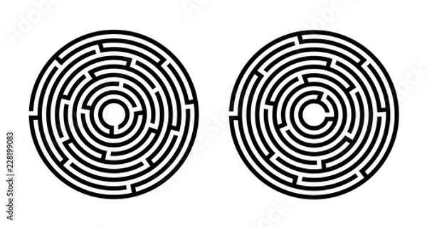 Fototapeta Labyrinth, game, entertainment, puzzle, Vector Image	