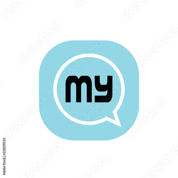 Fototapeta Initial Letter Logo MY Template Design