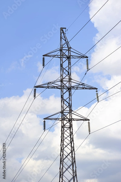 Fototapeta High-tension power line