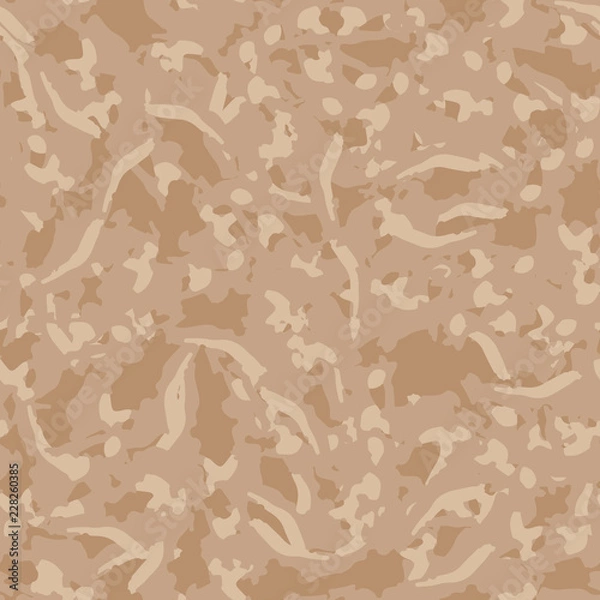 Fototapeta UFO military camouflage seamless pattern in different shades of beige and brown colors